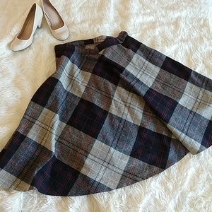 Vintage Wool Plaid Skirt